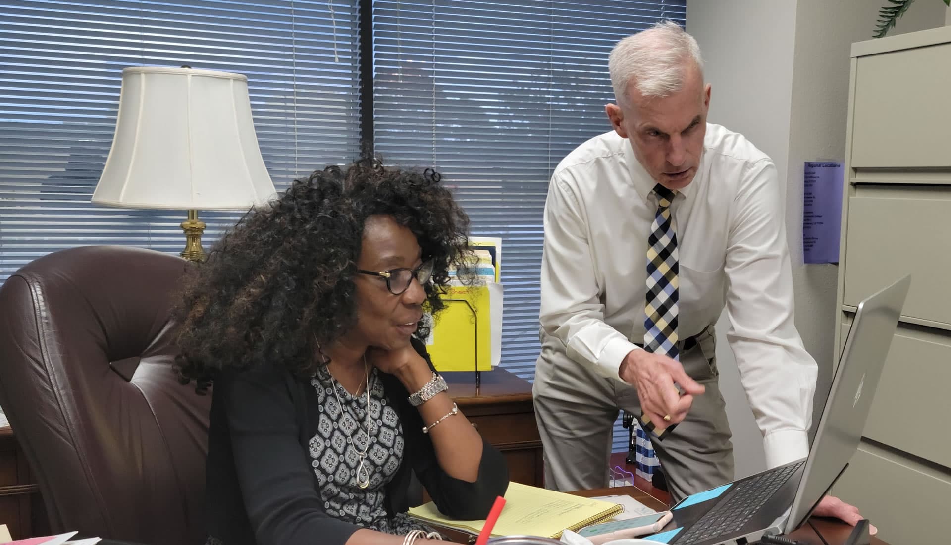 NOVA leaders working together in the Monroe office
